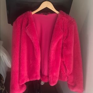 Pink faux furr jacket